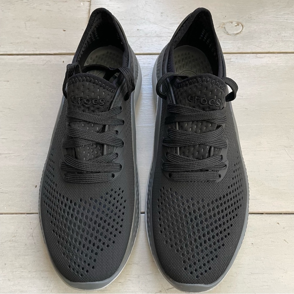 CROCS Women’s Black Mesh LiteRide Pacer Footbed Athletic Shoes Breathe Mesh Sz 8